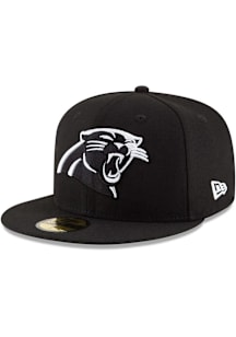 New Era Carolina Panthers Mens Black White Logo Basic League 59FIFTY Fitted Hat