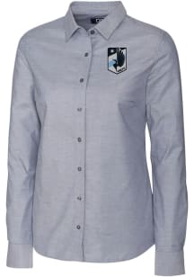 Cutter and Buck Minnesota United FC Womens Stretch Oxford Long Sleeve Charcoal Dress Shirt