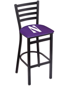 Black Northwestern Wildcats Stationary Pub Stool