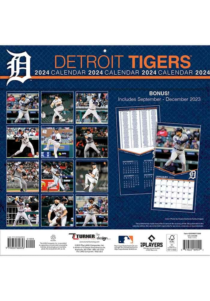 Detroit Tigers 2024 Team Wall 12x12 Calendar