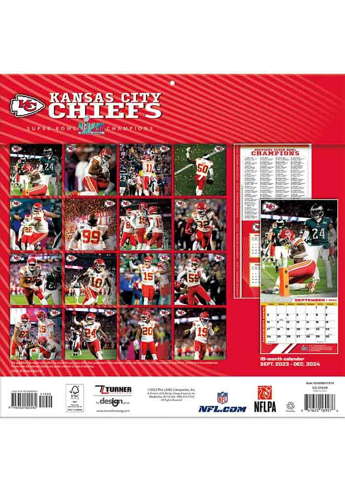 Kansas City Chiefs 2024 Team Wall 12x12 Calendar