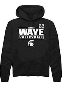 Carmen Waye Michigan State Spartans Mens Black NIL Stacked Box Player Hood