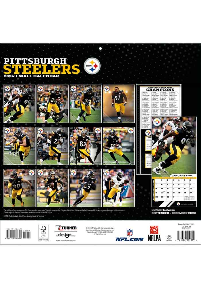 Pittsburgh Steelers 2024 Team Wall 12x12 Calendar