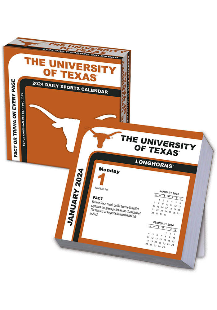 Texas Longhorns 2024 Boxed Dailey Calendar WHITE