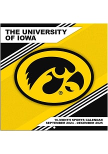 Black Iowa Hawkeyes 2025 Calendar, 16-Month Format Calendar