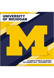 Yellow Michigan Wolverines 2025 Calendar, 16-Month Format Calendar