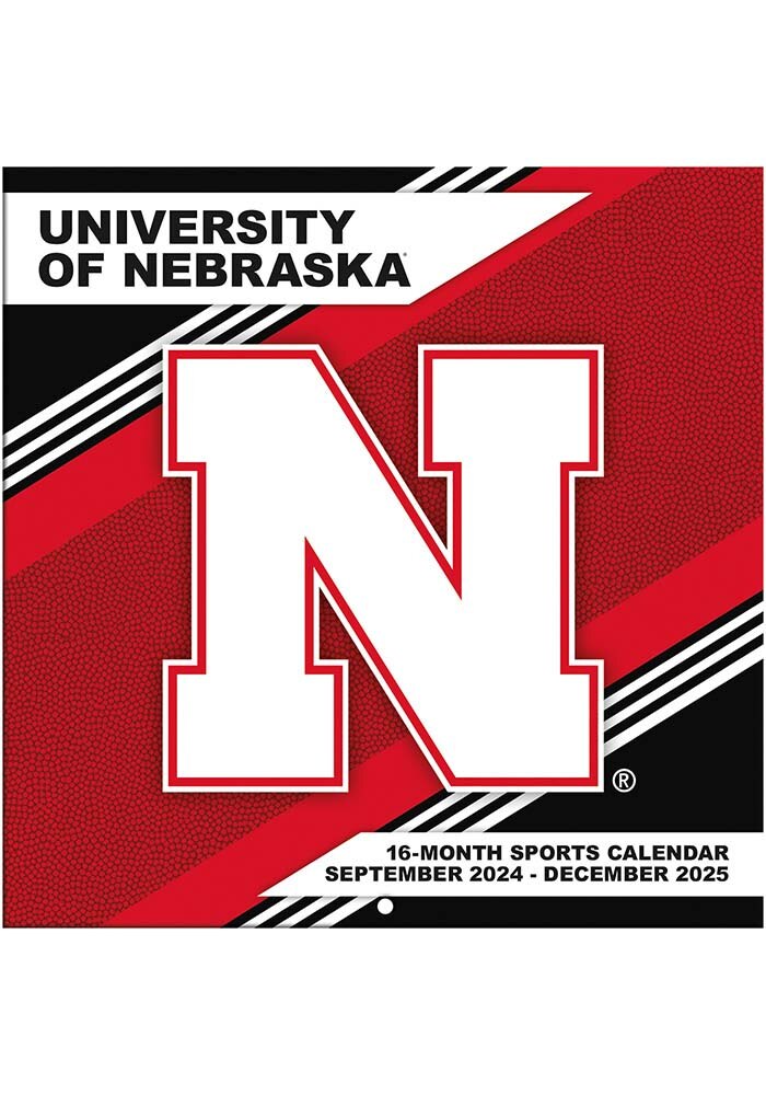 Nebraska Cornhuskers SCARLET 2025 Calendar 16 Month Format Calendar