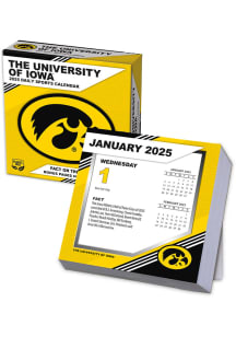 Black Iowa Hawkeyes 2025 Box Calendar Calendar