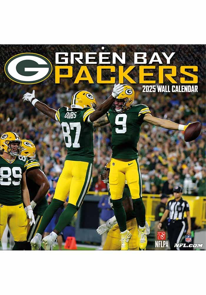 Green Bay Packers 2025 Calendar, 12-Month Format Design Calendar - GREEN