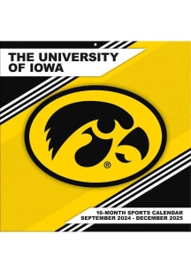 Black Iowa Hawkeyes 2025 Calendar 16-Month Format Calendar