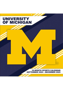 Yellow Michigan Wolverines 2025 Calendar, 16-Month Format Design Calendar