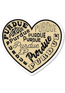 Purdue Boilermakers 3.5" Heart Rugged Stickers - Black