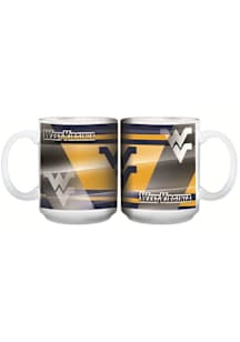 West Virginia Mountaineers 15oz Shadow Ceramic Mug - Gold