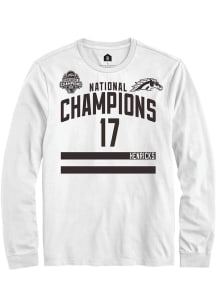 Ty Henricks Mens White Western Michigan Broncos NIL 2025 National Champions Shirzee Long Sleeve Pl..