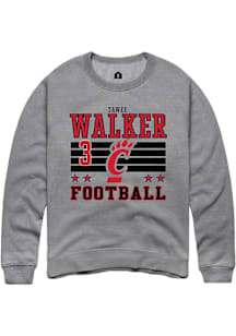 Tawee Walker Cincinnati Bearcats Mens Grey Football NIL Striped Player Crew