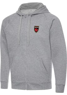 Antigua Phoenix Rising FC Mens Grey Victory Long Sleeve Full Zip Jacket