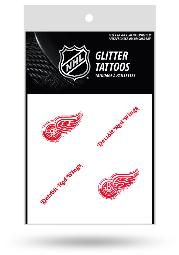 Detroit Red Wings Glitter 4 Pack Tattoo