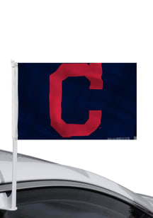 Cleveland Indians Team Logo Car Flag - Navy Blue
