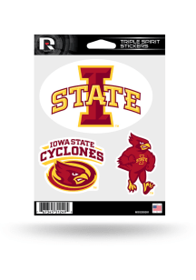 Iowa State Cyclones 3pk Auto Decal - Red