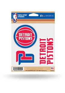 Detroit Pistons 3pk Auto Decal - Red