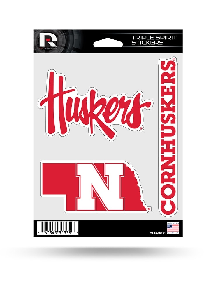 Nebraska Cornhuskers 3PK Auto Decal - RED