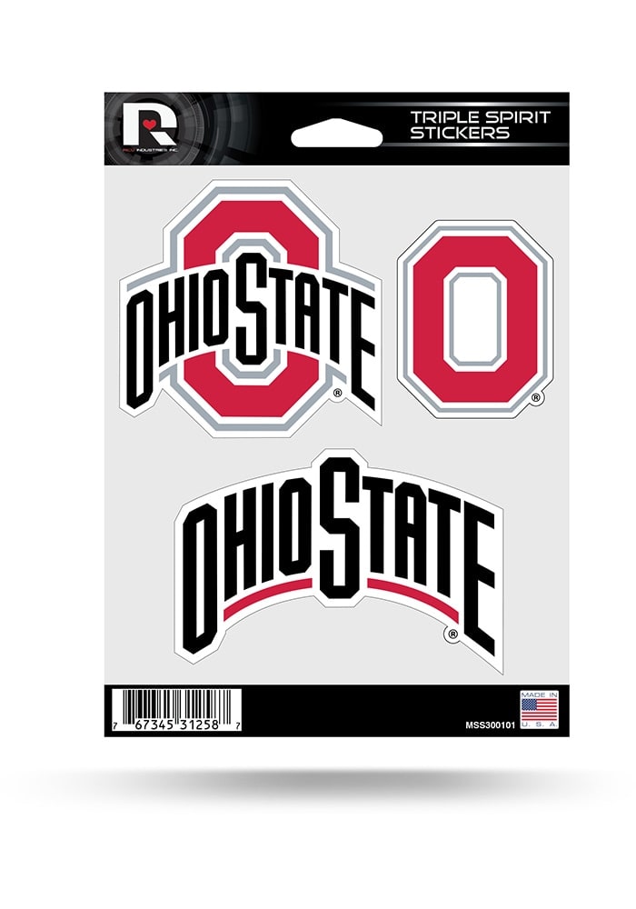 Ohio State Buckeyes 3PK Auto Decal - RED