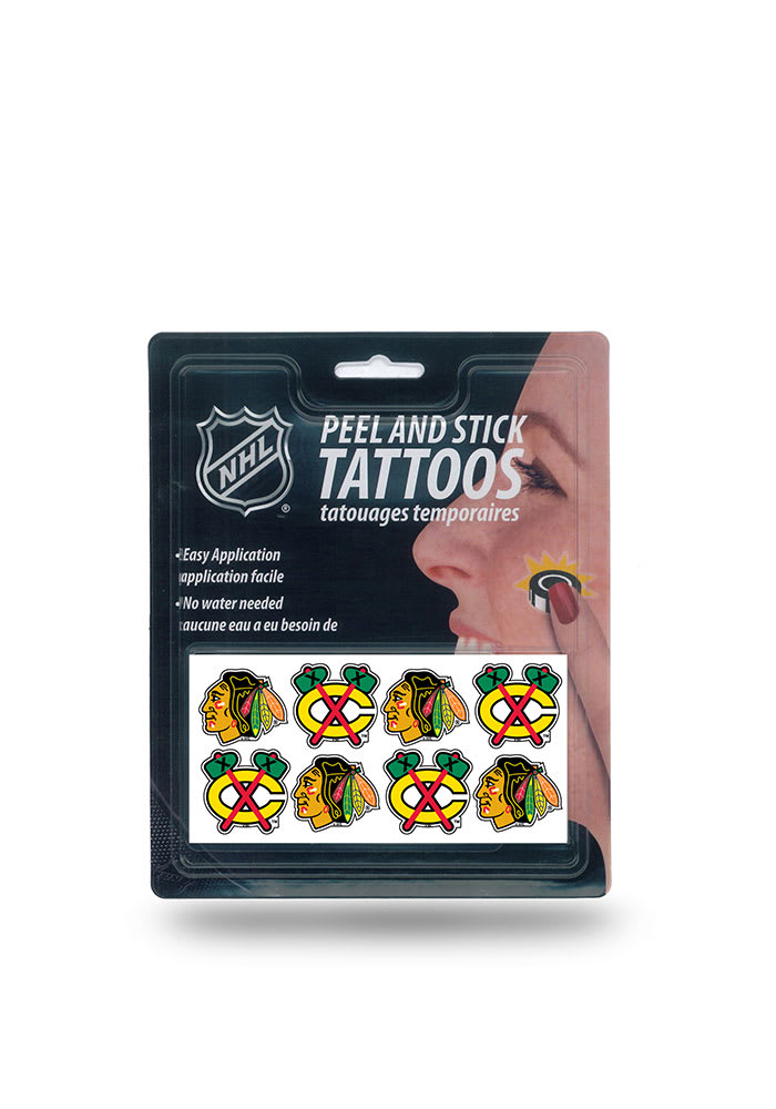 Chicago Blackhawks 8 Pack Peel Stick Tattoo