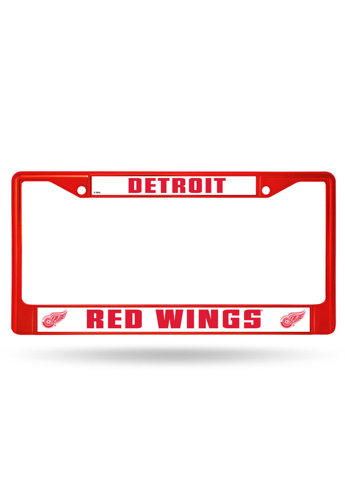 Detroit Red Wings Red Colored Chrome License Frame
