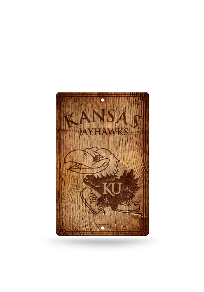 Kansas Jayhawks Fantique Plastic Wood-Look Sign