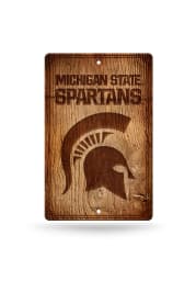 Michigan State Spartans Fantique Plastic Wood-Look Sign