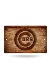 Chicago Cubs Fantique Plastic Wood-Look Sign