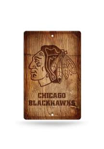 Chicago Blackhawks Fantique Plastic Wood-Look Sign