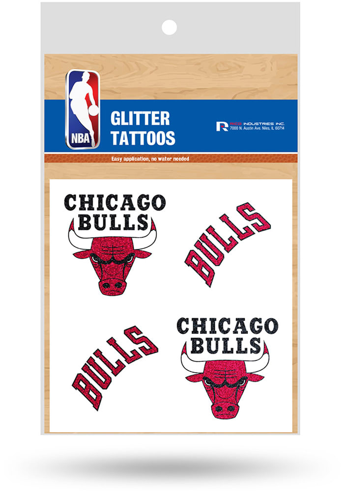 Chicago Bulls 4pk Team Logo Glitter Tattoo