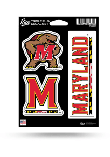Red Maryland Terrapins Triple Play Decal
