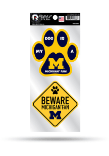 Michigan Wolverines 2-Piece Pet Themed Auto Decal - Navy Blue