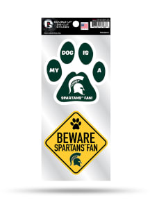 Michigan State Spartans 2-Piece Pet Themed Auto Decal - Green