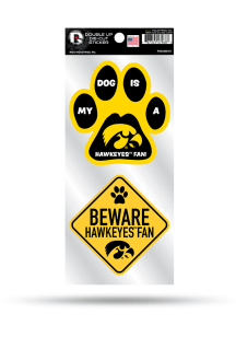 Iowa Hawkeyes 2-Piece Pet Themed Auto Decal - Yellow