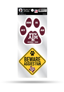 Texas A&amp;M Aggies 2-Piece Pet Themed Auto Decal - Maroon