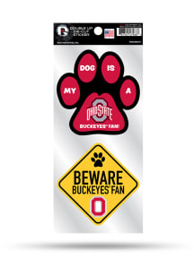 Ohio State Buckeyes 2-Piece Pet Themed Auto Decal - Red