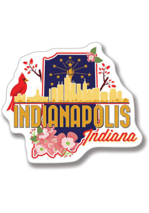 Indianapolis Skyline and State Flowers Magnet