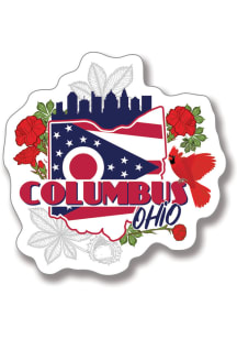 Columbus Skyline and State Flowers Magnet