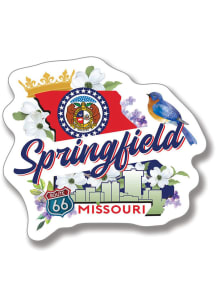Springfield Skyline and State Flowers Magnet