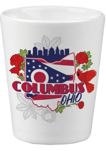 Columbus Skyline and State Flowers Shot Glass