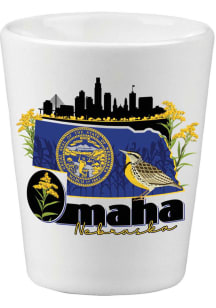 Omaha Skyline and State Flowers Shot Glass