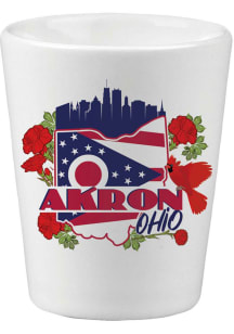 Akron Skyline and State Flowers Shot Glass