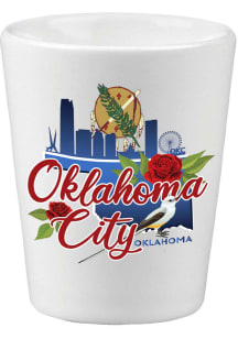 Oklahoma City Skyline and State Flowers Shot Glass