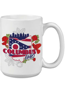 Columbus Skyline and State Flowers 15oz Mug