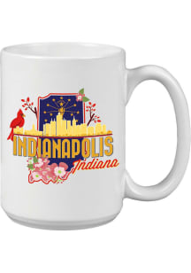 Indianapolis Skyline and State Flowers 15oz Mug
