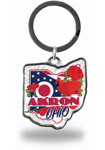 Akron State Shape Keychain