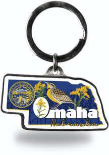 Omaha State Shape Keychain